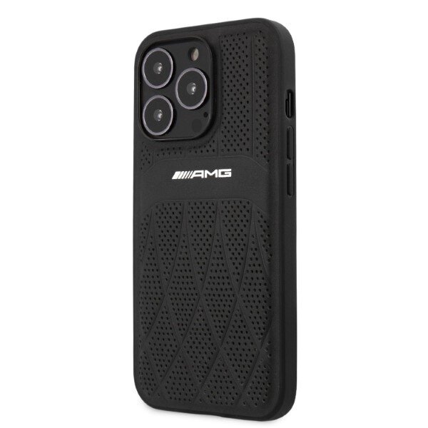 AMG AMHCP13LOSDBK iPhone 13 Pro | 13 6,1" czarny|black hardcase Leather Curved Lines цена и информация | Telefonu vāciņi, maciņi | 220.lv