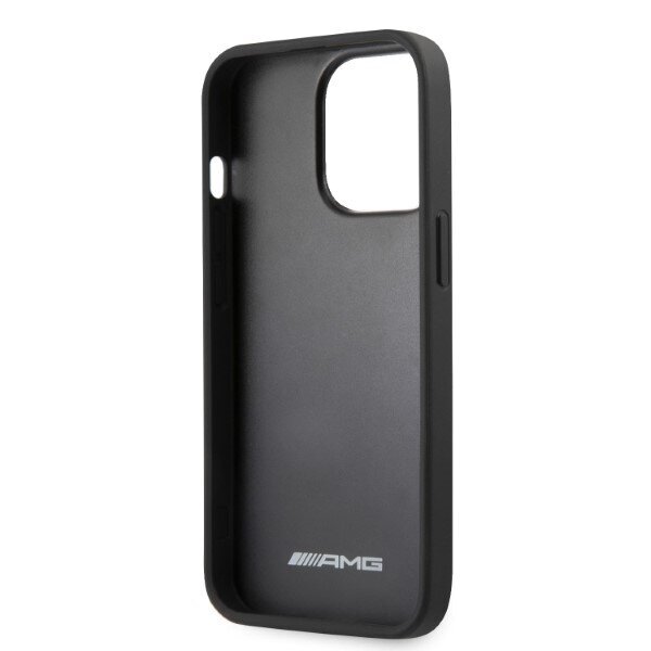 AMG AMHCP13XOSDBK iPhone 13 Pro Max 6,7" czarny|black hardcase Leather Curved Lines cena un informācija | Telefonu vāciņi, maciņi | 220.lv