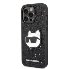 Telefona vāciņš Karl Lagerfeld KLHCP14LG2CPK iPhone 14 Pro 6,1", Melns spīdums, Choupette Patch cena un informācija | Telefonu vāciņi, maciņi | 220.lv