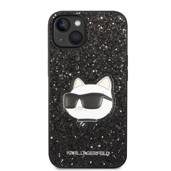 Telefona vāciņš Karl Lagerfeld KLHCP14MG2CPK iPhone 14 Plus 6,7", Melns spīdums, Choupette Patch cena un informācija | Telefonu vāciņi, maciņi | 220.lv