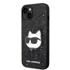 Telefona vāciņš Karl Lagerfeld KLHCP14SG2CPK iPhone 14 6,1", Melns spīdums, Choupette Patch cena un informācija | Telefonu vāciņi, maciņi | 220.lv