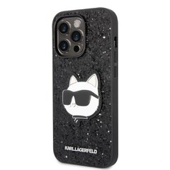 Telefona vāciņš Karl Lagerfeld KLHCP14XG2CPK iPhone 14 Pro Max 6,7", Melns spīdums, Choupette Patch cena un informācija | Telefonu vāciņi, maciņi | 220.lv