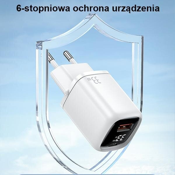 USAMS Ład. siec. 1xUSB-C+1xUSB T46 33W (only head) PD3.0 +QC3.0 Fast Charging czarny|black CC152TC01 (US-CC152) cena un informācija | Lādētāji un adapteri | 220.lv