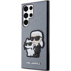 Telefona vāciņš Karl Lagerfeld KLHCS23LSANKCPG S23 Ultra S918, Pelēks, Saffiano Karl & Choupette cena un informācija | Telefonu vāciņi, maciņi | 220.lv