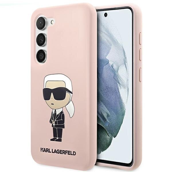 Telefona vāciņš Karl Lagerfeld KLHCS23MSNIKBCP S23+ S916, Rozā, Silikona, Ikonik cena un informācija | Telefonu vāciņi, maciņi | 220.lv