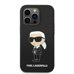 Telefona vāciņš Karl Lagerfeld KLHMP14LSNIKBCK iPhone 14 Pro 6,1", Melns, Silikona, Ikonik Magsafe cena un informācija | Telefonu vāciņi, maciņi | 220.lv