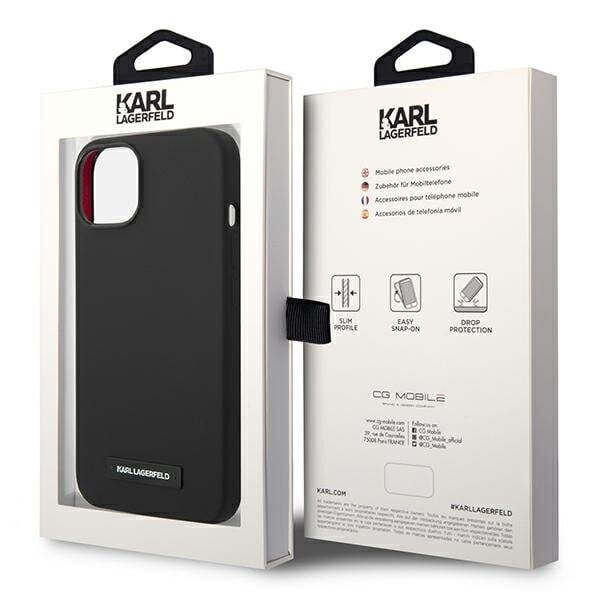 Telefona vāciņš Karl Lagerfeld KLHMP14SSLMP1K iPhone 14 6,1", Melns, Silikona, Plaque Magsafe cena un informācija | Telefonu vāciņi, maciņi | 220.lv