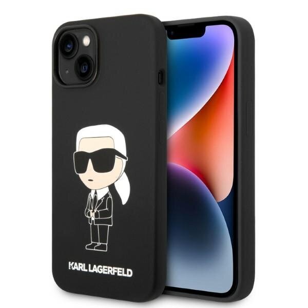 Telefona vāciņš Karl Lagerfeld KLHMP14SSNIKBCK iPhone 14 6,1", Melns, Silikona, Ikonik Magsafe cena un informācija | Telefonu vāciņi, maciņi | 220.lv