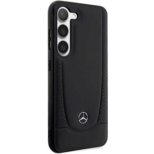 Telefona vāciņš Mercedes MEHCS23MARMBK S23+ S916, Melns, Ādas, Urban cena un informācija | Telefonu vāciņi, maciņi | 220.lv