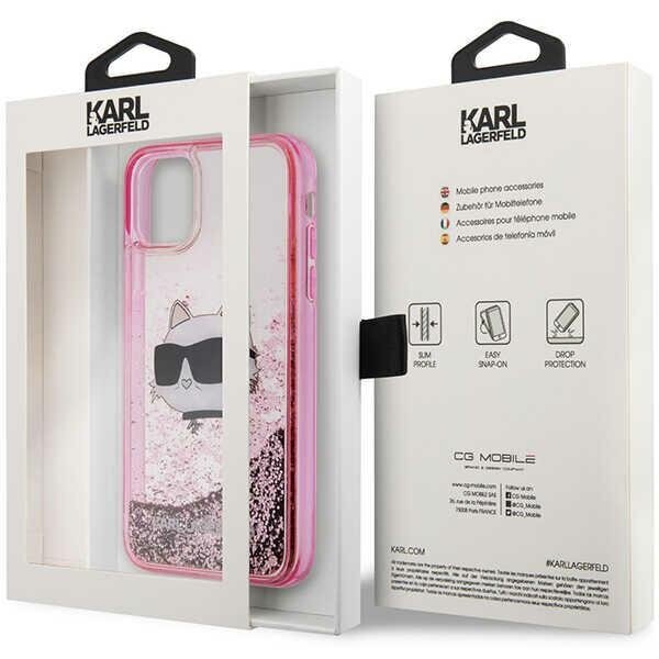 Telefona vāciņš Karl Lagerfeld KLHCN61LNCHCP iPhone 11| XR, Rozā spīdums, Choupette Head cena un informācija | Telefonu vāciņi, maciņi | 220.lv