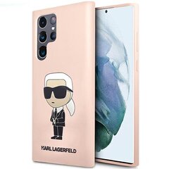 Telefona vāciņš Karl Lagerfeld KLHCS23LSNIKBCP Sam S23 Ultra S918, Rozā, Silikona, Ikonik cena un informācija | Telefonu vāciņi, maciņi | 220.lv