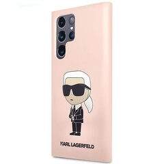 Telefona vāciņš Karl Lagerfeld KLHCS23LSNIKBCP Sam S23 Ultra S918, Rozā, Silikona, Ikonik cena un informācija | Telefonu vāciņi, maciņi | 220.lv