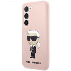 Telefona vāciņš Karl Lagerfeld KLHCS23SSNIKBCP S23 S911, Rozā, Silikona, Ikonik cena un informācija | Telefonu vāciņi, maciņi | 220.lv