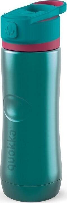Pudele Quokka Spring Ebony, 600 ml, tirkīza krāsas цена и информация | Ūdens pudeles | 220.lv