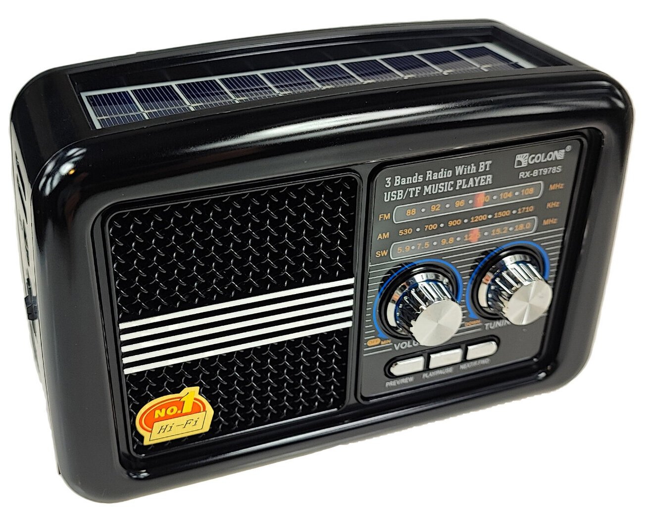 Retro tūrisma radio, ar saules paneli, 230 V USB zibspuldzi cena un informācija | Radioaparāti, modinātājpulksteņi | 220.lv