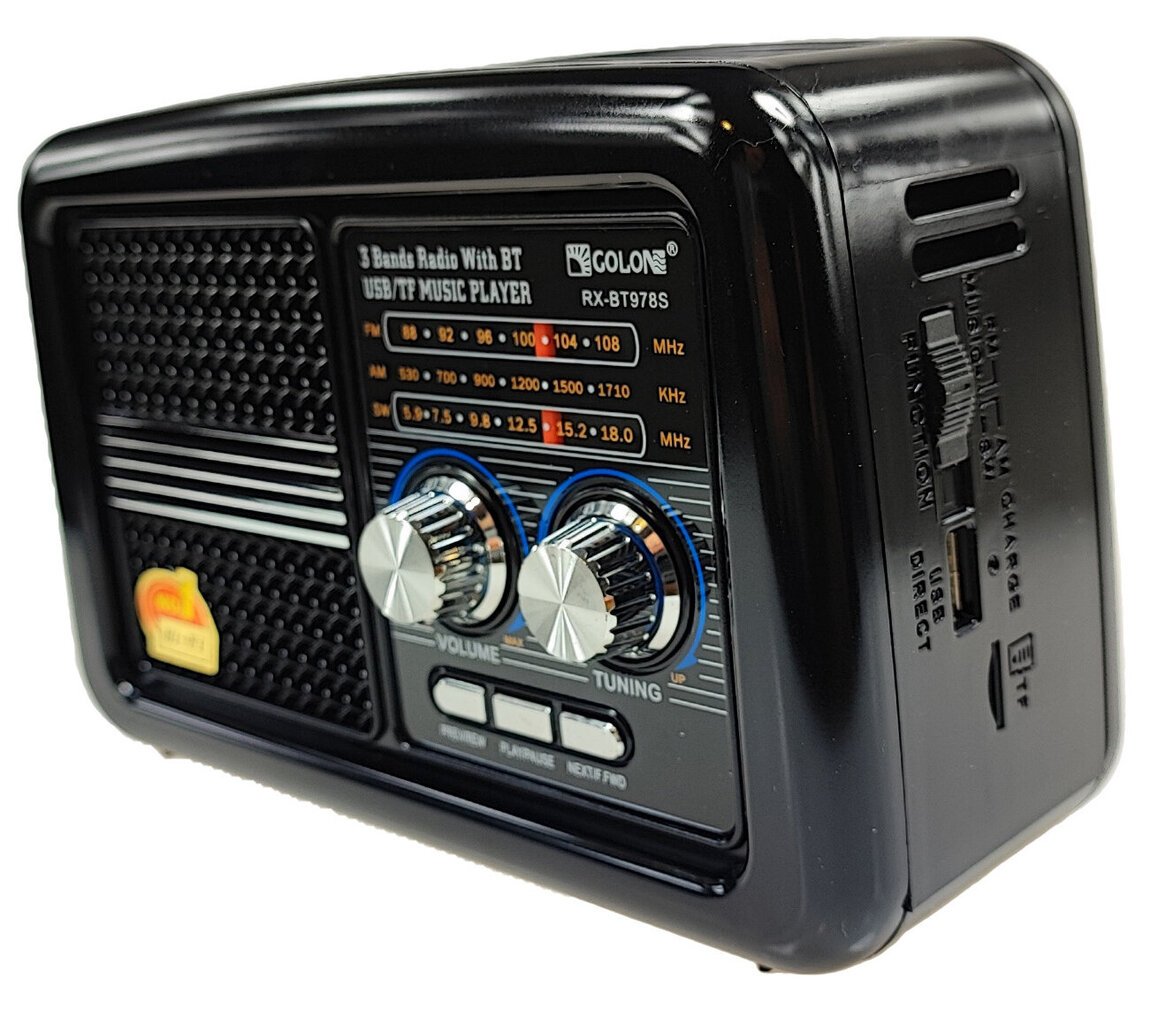 Retro tūrisma radio, ar saules paneli, 230 V USB zibspuldzi цена и информация | Radioaparāti, modinātājpulksteņi | 220.lv