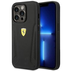 Ferrari FEHCP14LRBUK iPhone 14 Pro 6,1" czarny|black hardcase Leather Stamp Sides cena un informācija | Telefonu vāciņi, maciņi | 220.lv