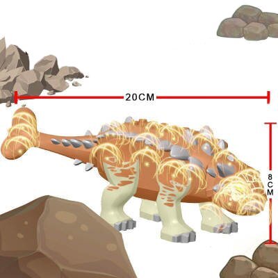 Dinozaurs Brown Ankilozaurs figūra Dino Park Jurrasic, 20cm цена и информация | Konstruktori | 220.lv