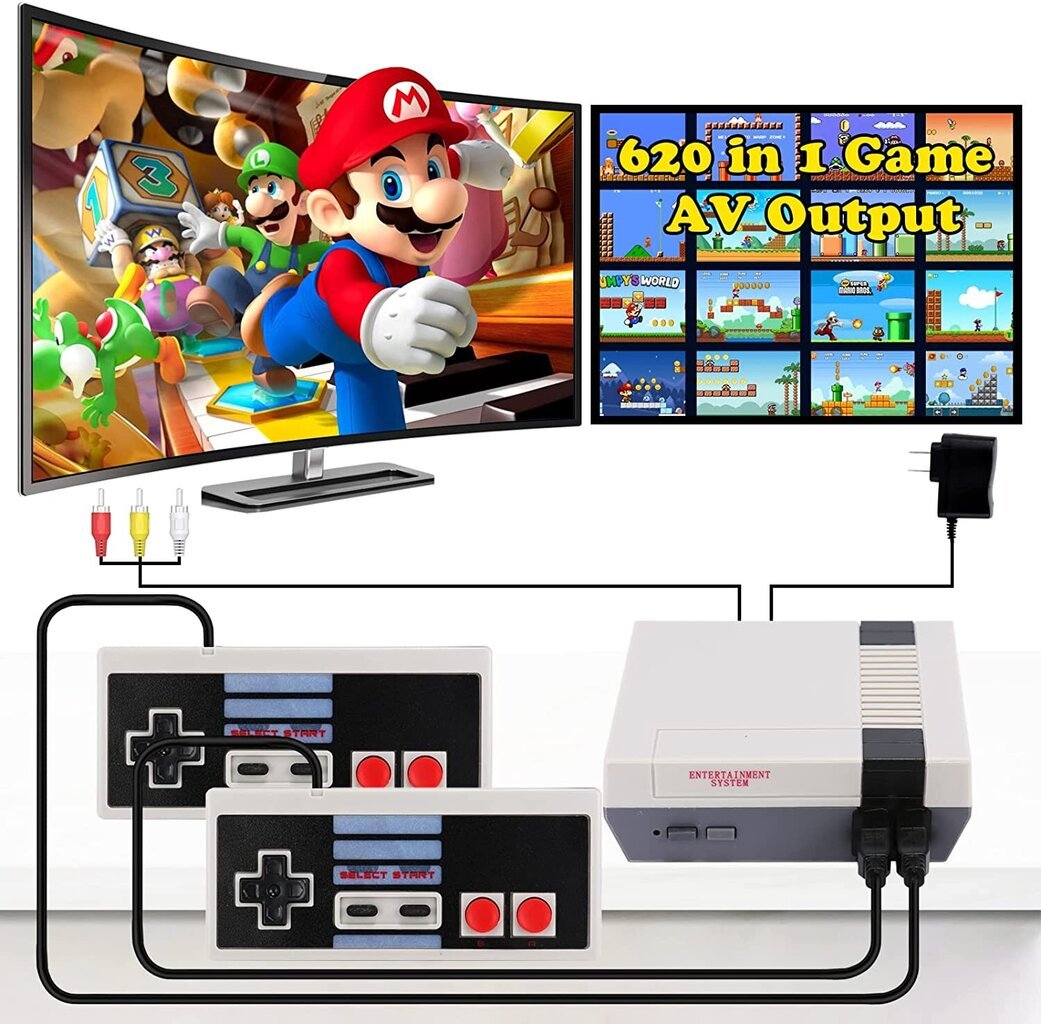 Retro spēļu konsole Super Mario, Tanks, Bomber Man cena un informācija | Spēļu konsoles | 220.lv