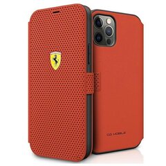 Ferrari FESPEFLBKP12LRE iPhone 12 Pro Max 6,7" czerwony|red book On Track Perforated cena un informācija | Telefonu vāciņi, maciņi | 220.lv