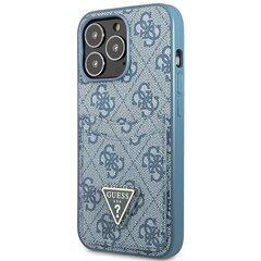 Guess GUHCP13LP4TPB iPhone 13 Pro | 13 6,1" niebieski|blue hardcase 4G Triangle Logo Cardslot cena un informācija | Telefonu vāciņi, maciņi | 220.lv
