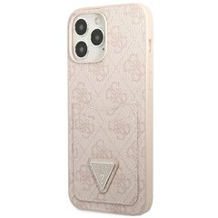 Guess GUHCP13LP4TPP iPhone 13 Pro | 13 6,1" różowy|pink hardcase 4G Triangle Logo Cardslot cena un informācija | Telefonu vāciņi, maciņi | 220.lv