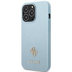 Guess GUHCP13LPS4MB iPhone 13 Pro | 13 6,1" niebieski|blue hardcase Saffiano 4G Small Metal Logo cena un informācija | Telefonu vāciņi, maciņi | 220.lv