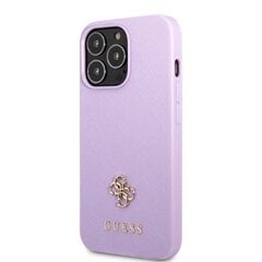 Guess GUHCP13LPS4MU iPhone 13 Pro | 13 6,1" purpurowy|purple hardcase Saffiano 4G Small Metal Logo cena un informācija | Telefonu vāciņi, maciņi | 220.lv