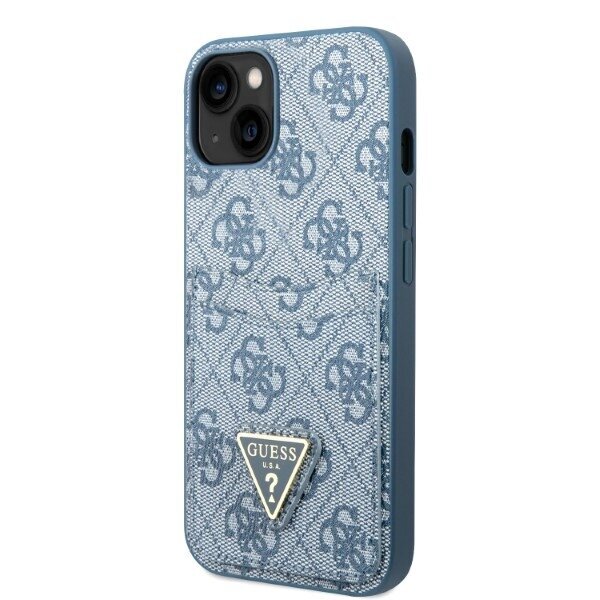 Guess GUHCP13MP4TPB iPhone 13 6,1" niebieski|blue hardcase 4G Triangle Logo Cardslot cena un informācija | Telefonu vāciņi, maciņi | 220.lv