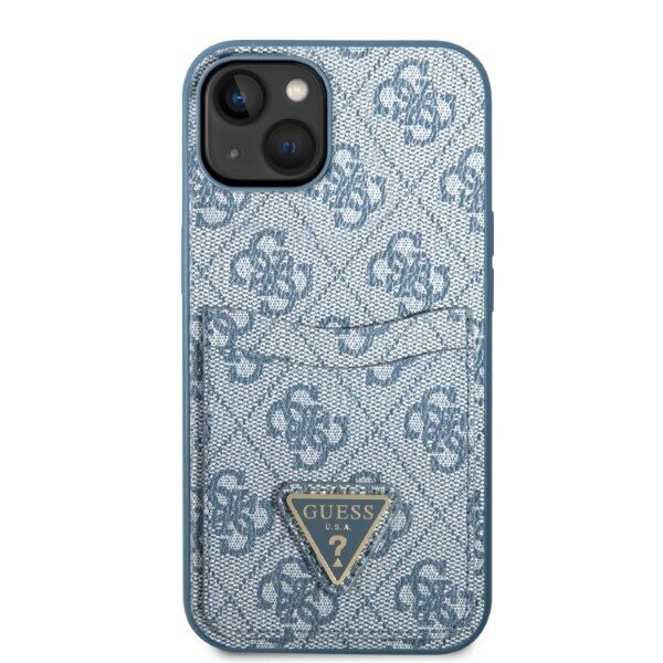 Guess GUHCP13MP4TPB iPhone 13 6,1" niebieski|blue hardcase 4G Triangle Logo Cardslot cena un informācija | Telefonu vāciņi, maciņi | 220.lv