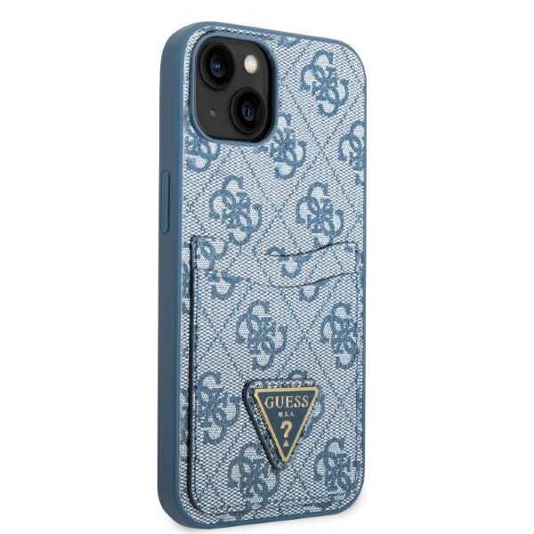 Guess GUHCP13MP4TPB iPhone 13 6,1" niebieski|blue hardcase 4G Triangle Logo Cardslot cena un informācija | Telefonu vāciņi, maciņi | 220.lv