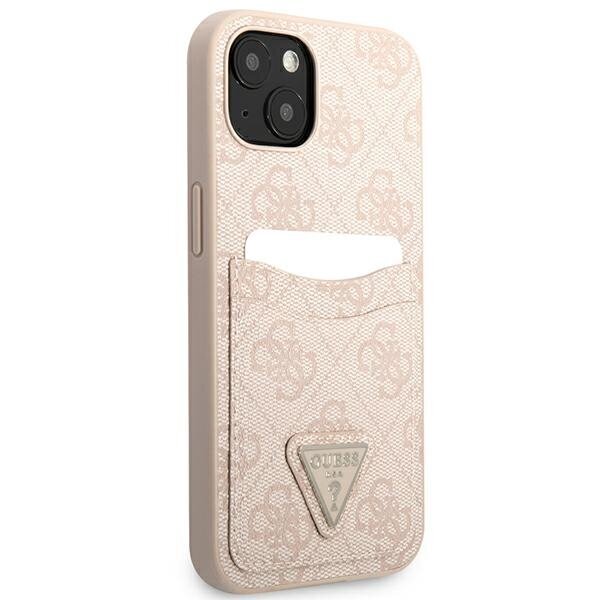 Guess GUHCP13MP4TPP iPhone 13 6,1" różowy|pink hardcase 4G Triangle Logo Cardslot cena un informācija | Telefonu vāciņi, maciņi | 220.lv