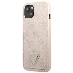 Guess GUHCP13MP4TPP iPhone 13 6,1" różowy|pink hardcase 4G Triangle Logo Cardslot cena un informācija | Telefonu vāciņi, maciņi | 220.lv