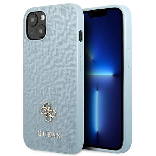 Guess GUHCP13MPS4MB iPhone 13 6,1" niebieski|blue hardcase Saffiano 4G Small Metal Logo цена и информация | Telefonu vāciņi, maciņi | 220.lv