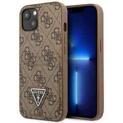 Guess GUHCP13SP4TPW iPhone 13 mini 5,4" brązowy|brown hardcase 4G Triangle Logo Cardslot cena un informācija | Telefonu vāciņi, maciņi | 220.lv