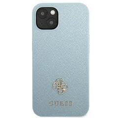 Guess GUHCP13SPS4MB iPhone 13 mini 5,4" niebieski|blue hardcase Saffiano 4G Small Metal Logo cena un informācija | Telefonu vāciņi, maciņi | 220.lv