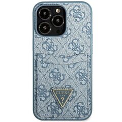 Guess GUHCP13XP4TPB iPhone 13 Pro Max 6,7" niebieski|blue hardcase 4G Triangle Logo Cardslot цена и информация | Чехлы для телефонов | 220.lv