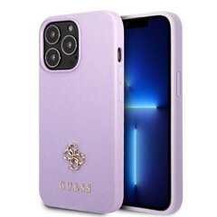 Guess GUHCP13XPS4MU iPhone 13 Pro Max 6,7" purpurowy|purple hardcase Saffiano 4G Small Metal Logo cena un informācija | Telefonu vāciņi, maciņi | 220.lv