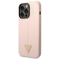 Guess GUHCP14LSLTGP iPhone 14 Pro 6,1" różowy|pink hardcase Silicone Triangle cena un informācija | Telefonu vāciņi, maciņi | 220.lv