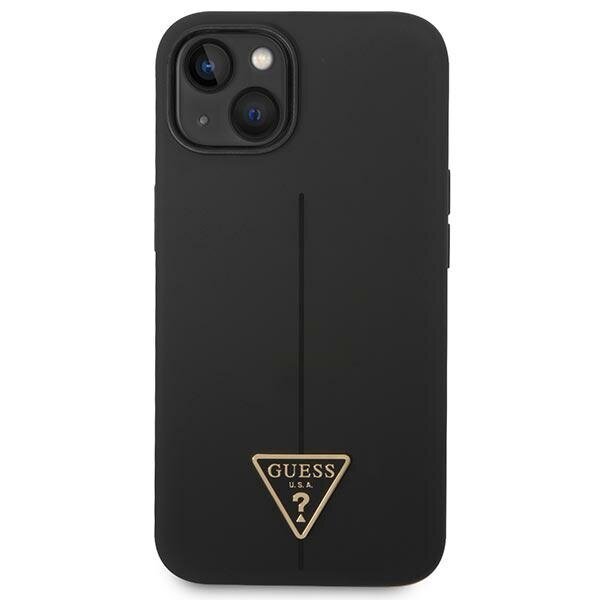 Guess GUHCP14MSLTGK iPhone 14 Plus 6,7" czarny|black hardcase Silicone Triangle cena un informācija | Telefonu vāciņi, maciņi | 220.lv