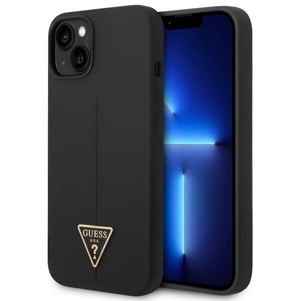 Guess GUHCP14MSLTGK iPhone 14 Plus 6,7" czarny|black hardcase Silicone Triangle cena un informācija | Telefonu vāciņi, maciņi | 220.lv