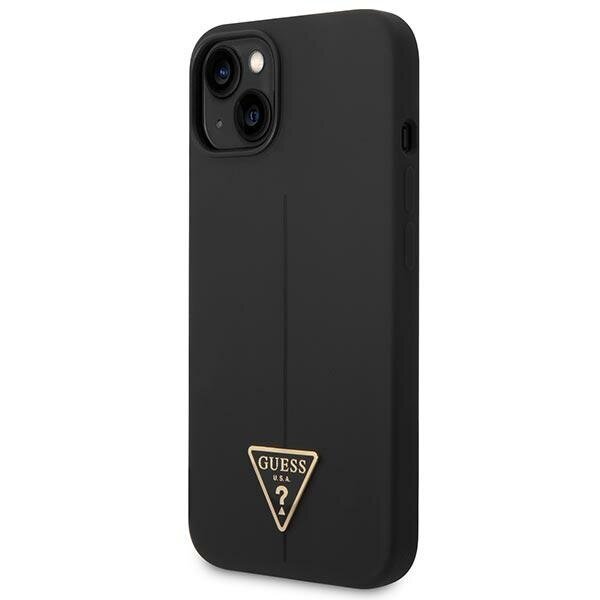 Guess GUHCP14MSLTGK iPhone 14 Plus 6,7" czarny|black hardcase Silicone Triangle cena un informācija | Telefonu vāciņi, maciņi | 220.lv