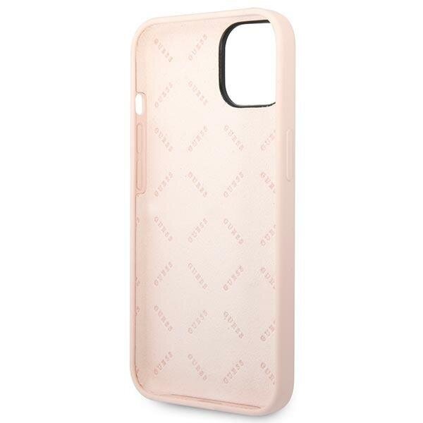 Guess GUHCP14MSLTGP iPhone 14 Plus 6,7" różowy|pink hardcase Silicone Triangle cena un informācija | Telefonu vāciņi, maciņi | 220.lv