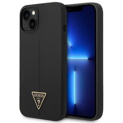 Guess GUHCP14SSLTGK iPhone 14 6,1" czarny|black hardcase Silicone Triangle cena un informācija | Telefonu vāciņi, maciņi | 220.lv