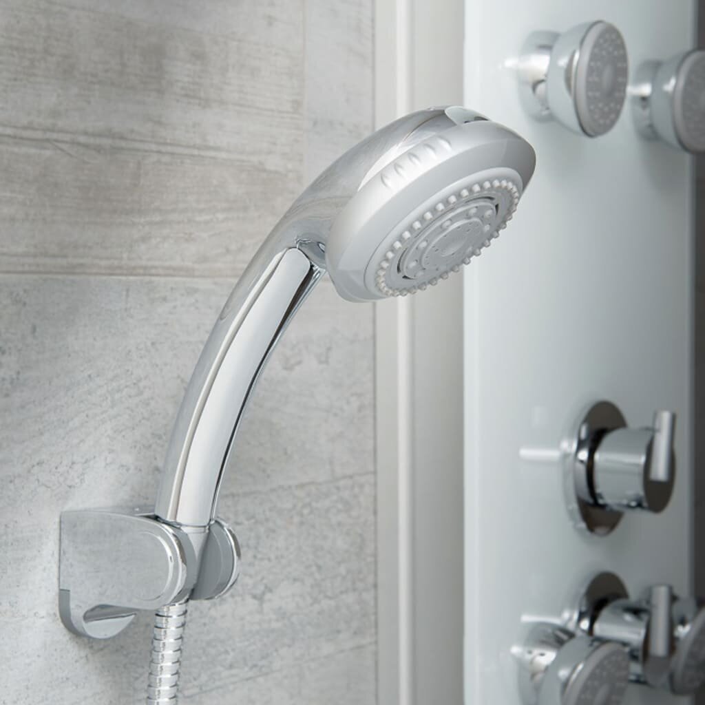 SCHÜTTE duša ar jaucējkrānu LANZAROTE, termostatiska, balta cena un informācija | Aksesuāri jaucējkrāniem un dušai | 220.lv