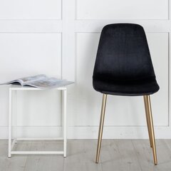 Venture Home virtuves krēsli Polar, 2 gab., melns samts un misiņš cena un informācija | Virtuves un ēdamistabas krēsli | 220.lv