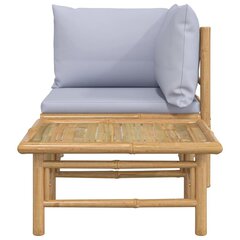 vidaXL 2-daļīgs dārza dīvānu komplekts ar pelēkiem matračiem, bambuss cena un informācija | Dārza mēbeļu komplekti | 220.lv