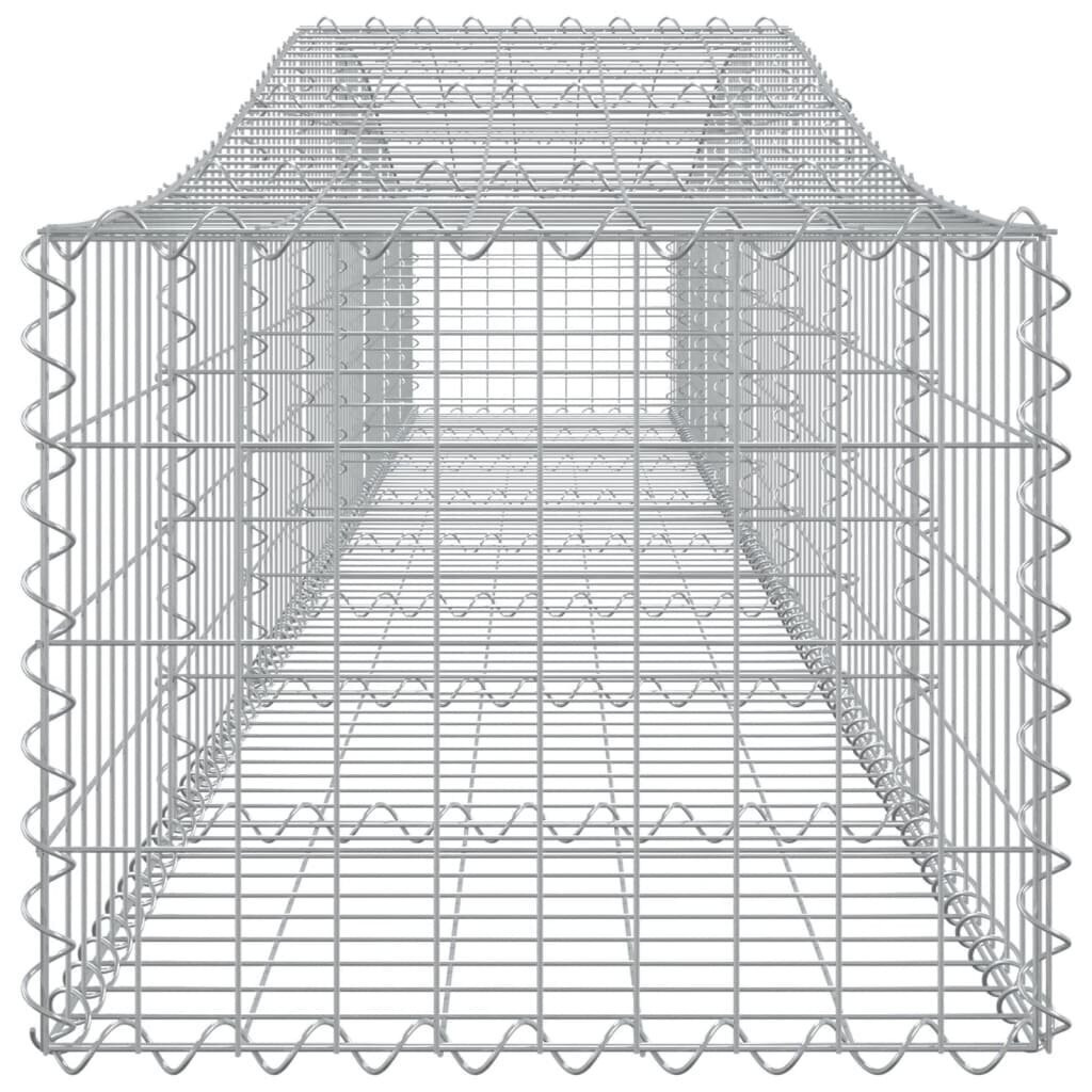 vidaXL arkveida gabiona grozi, 15 gb., 400x50x40/60 cm, cinkota dzelzs cena un informācija | Žogi un piederumi | 220.lv