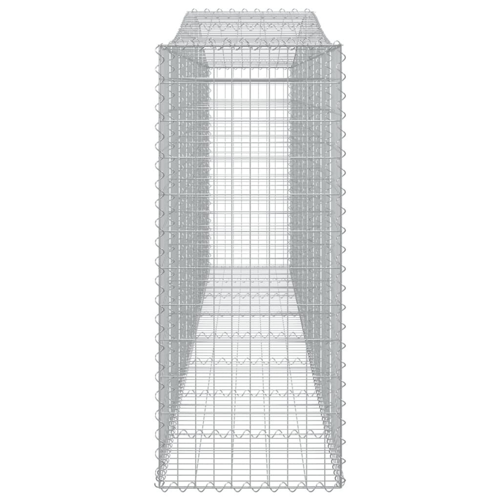 vidaXL arkveida gabiona grozi, 9 gb., 400x50x120/140cm, cinkota dzelzs cena un informācija | Žogi un piederumi | 220.lv