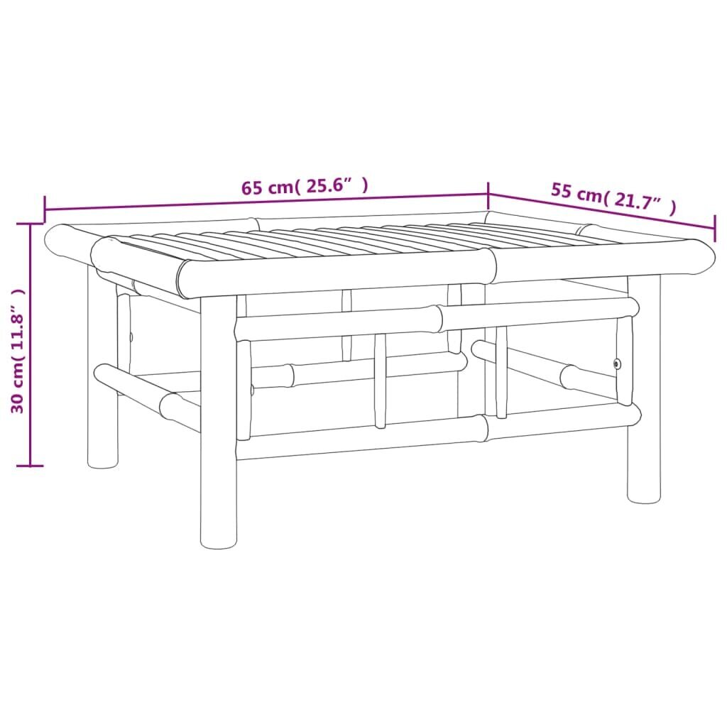 vidaXL dārza galds, 65x55x30 cm, bambuss cena un informācija | Dārza galdi | 220.lv